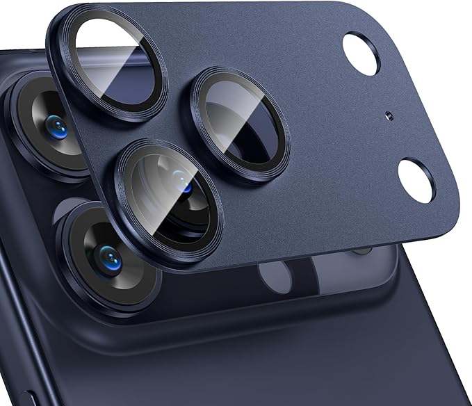 Tensea for iPhone 17 Pro Max Camera Lens Protector, Metal Aluminum Alloy Tempered Glass Cover Camera Screen Protector Accessories, Case Friendly